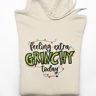 Grumpy Christmas Themed Embroidered  Hoodie Adult and Youth - image1